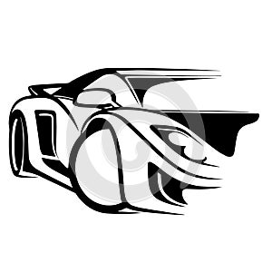Vector illustration of sports car logo template, cool, luxurious and elegant. photo