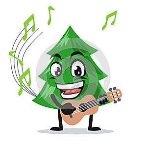 vector illustration of spruce tree mascot or character