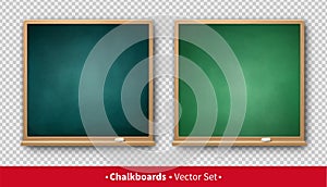 Vector illustration of square chalkboards