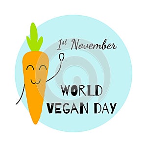 Vector illustration for 1st November World Vegan Day in a flat style. Design template poster, banner, flayer,greeting