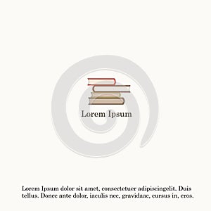 Vector illustration of a stack of books isolated on light background.