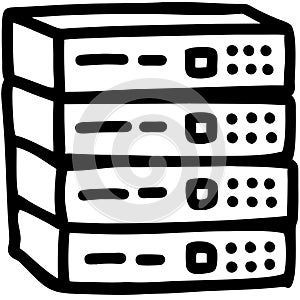Vector Illustration Stack of Computer Servers for Technology Design