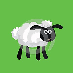 Vector illustration of standing cartoon sheep