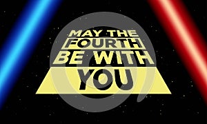 Vector Illustration Of Star wars day with stars photo