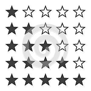 Vector star ratings icon set photo