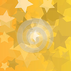 Vector illustration of stars yellow background. Golden stars