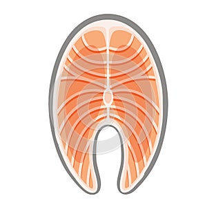 Vector illustration of a steak of salmon