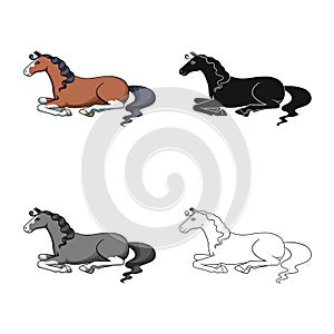 Vector illustration of steed and brown icon. Collection of steed and brown stock symbol for web.