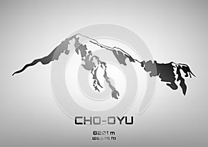 Vector illustration of steel Cho Oyu
