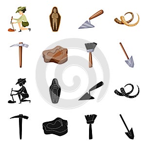 Vector illustration of story and items logo. Collection of story and attributes vector icon for stock.