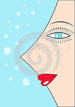 Vector illustration of strange profile blowing bub