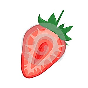 Vector illustration of a strawberry cut in half