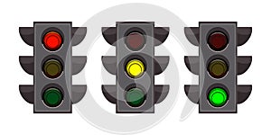 Vector Illustration street traffic lights set