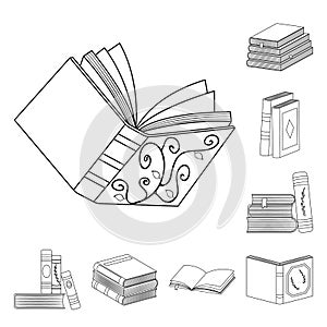 Vector illustration of study  and literature  icon. Set of study  and source stock symbol for web.