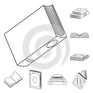 Vector illustration of study  and literature  icon. Set of study  and source stock symbol for web.