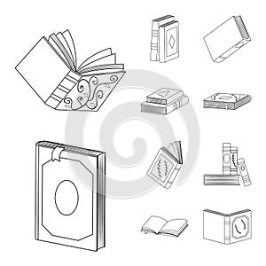 Vector illustration of study and literature icon. Set of study and source stock vector illustration.