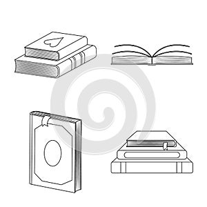 Vector illustration of study and literature icon. Set of study and source vector icon for stock.