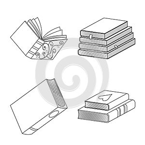 Vector illustration of study and literature icon. Set of study and source vector icon for stock.