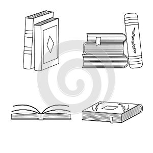 Vector illustration of study and literature logo. Collection of study and source stock vector illustration.