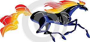 Vector illustration of a stylistic galloping horse