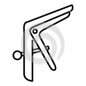 Black and white line art of a compass drafting tool