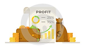 Vector illustration of a success chart.