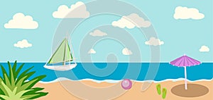 Vector illustration of Summer tropical banner