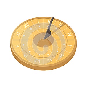 Vector illustration with a sundial. An ancient way of determining time photo