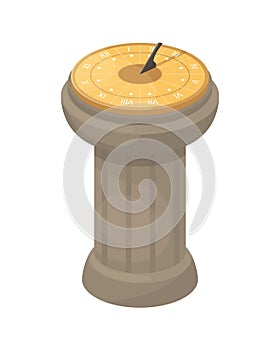 Vector illustration with a sundial. An ancient way of determining time