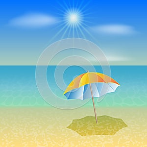 Vector illustration of sunny sea beach