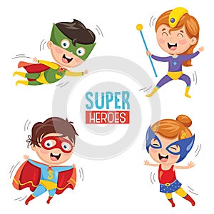 Vector Illustration Of Superheroes