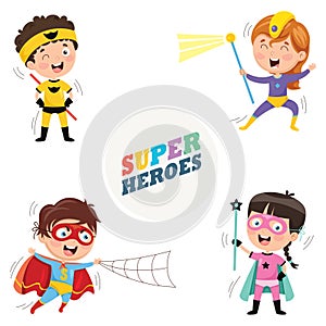 Vector Illustration Of Superheroes