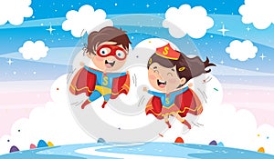 Vector Illustration Of Superheroes