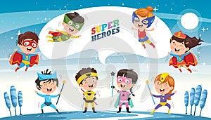 Vector Illustration Of Superheroes