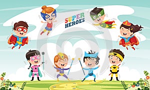 Vector Illustration Of Superheroes