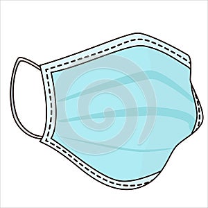 Vector Illustration of Surgical Mask / Face Mask. Virus mask. photo