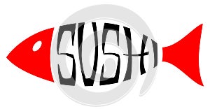 Vector Illustration, sushi fish