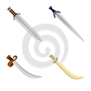 Vector illustration of sword  and dagger  icon. Collection of sword  and weapon stock symbol for web.