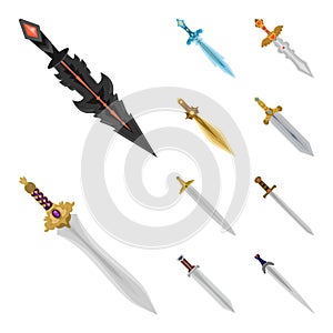 Vector illustration of sword  and dagger  sign. Collection of sword  and weapon stock vector illustration.