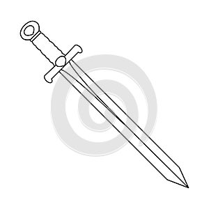 Vector illustration of sword and dagger sign. Set of sword and weapon vector icon for stock.