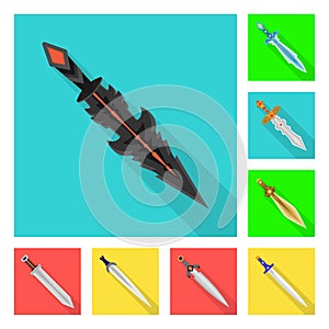 Vector illustration of  and sword  sign. Collection of  and knife  stock symbol for web.