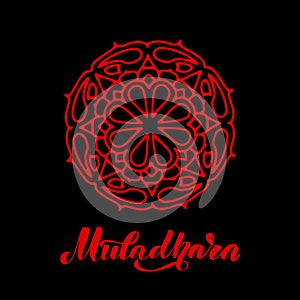 Vector illustration with symbol Muladhara chakra element