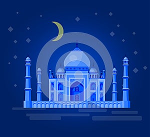 Vector illustration of Taj Mahal an ancient Palace in India