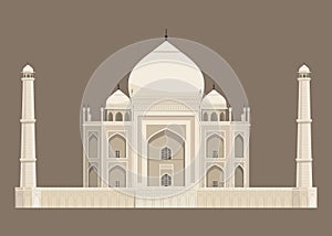 Vector illustration of Taj Mahal mausoleum in India