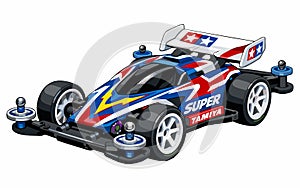 Vector illustration of a Tamiya mini 4WD racing car