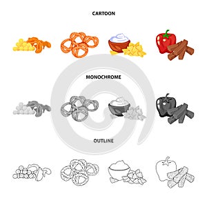 Vector illustration of taste and seasonin icon. Collection of taste and organic stock symbol for web.