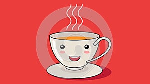 Vector illustration of a tea or coffee cup. Cute character design