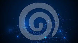 Vector design communication techno on blue background.