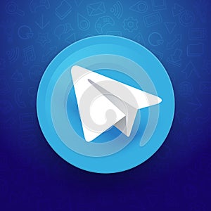 Vector Illustration Telegram Sign With Paper Plane Icon