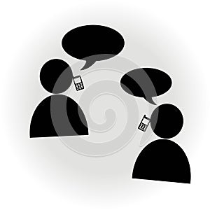 Vector illustration of a telephone communication